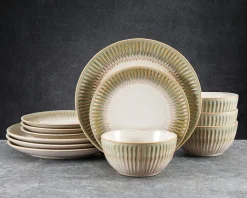 Dinnerware Service For 4|Pfaltzgraff® Hensley Green 12 Piece Dinnerware Set, Service for 4