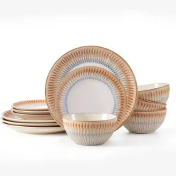 Dinnerware Service For 4|Pfaltzgraff® Hensley Taupe 12 Piece Dinnerware Set, Service for 4
