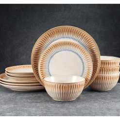Dinnerware Service For 4|Pfaltzgraff® Hensley Taupe 12 Piece Dinnerware Set, Service for 4