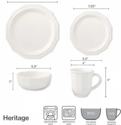 Dinnerware Service For 4|Pfaltzgraff® Heritage 16 Piece Dinnerware Set, Service for 4