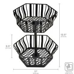 Fruit And Storage Baskets|Gourmet Basics® Hex 2 Tier Storage Basket