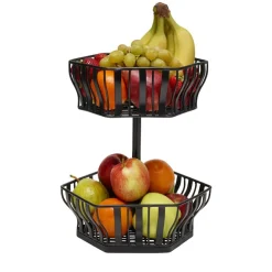 Fruit And Storage Baskets|Gourmet Basics® Hex 2 Tier Storage Basket