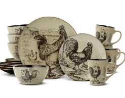 Dinnerware Service For 4|Pfaltzgraff® Homespun Rooster 16 Piece Dinnerware Set, Service for 4