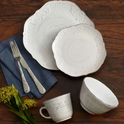 Dinnerware Service For 4|Pfaltzgraff® Isabella Gray 16 Piece Dinnerware Set, Service for 4