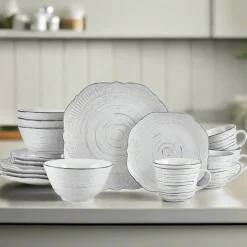 Dinnerware Service For 4|Pfaltzgraff® Isabella Gray 16 Piece Dinnerware Set, Service for 4