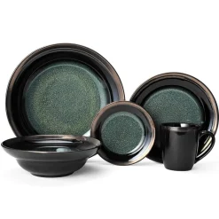 Dinnerware Service For 4|Dinnerware Service For 8|Gourmet Basics® Jade Dinnerware Set
