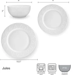 Dinnerware Service For 4|Pfaltzgraff® Jules 12 Piece Dinnerware Set, Service for 4
