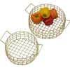 Fruit And Storage Baskets|Decor|Gourmet Basics® Kendall Set Of 2 Gold Centerpiece Baskets