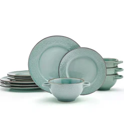 Dinnerware Service For 4|Pfaltzgraff® Kori Sage 12 Piece Dinnerware Set, Service for 4