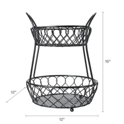 Fruit And Storage Baskets|Gourmet Basics® Lattice 2 Tier Countertop Storage Basket