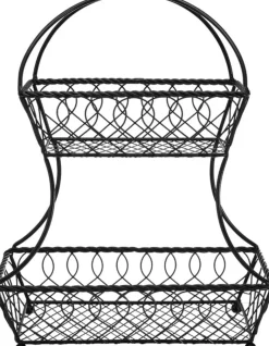 Fruit And Storage Baskets|Gourmet Basics® Lattice 2 Tier Fruit Storage Basket