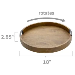 Lazy Susans|Gourmet Basics® Lazy Susan Mango Wood Serve Tray, 18 Inch