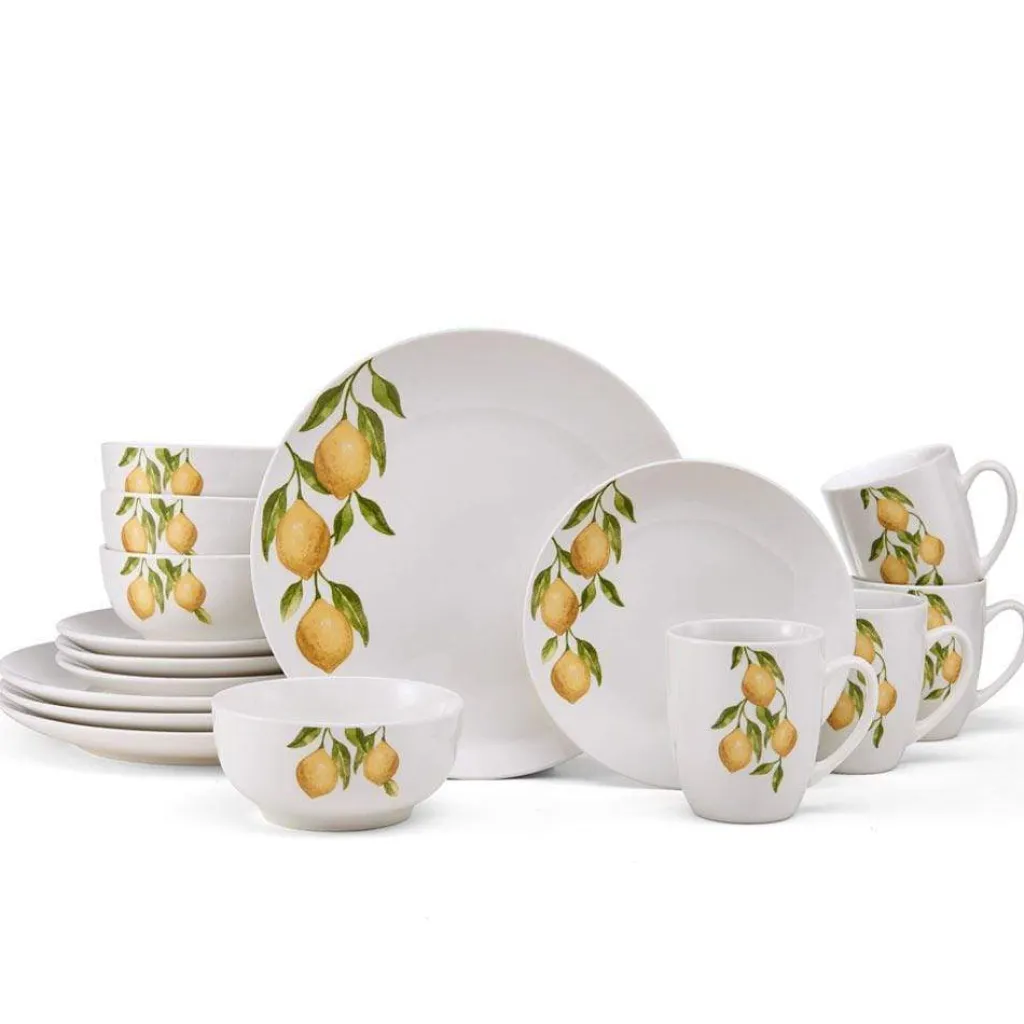 Dinnerware Service For 4|Studio Nova Lemons 16 Piece Dinnerware Set, Service for 4