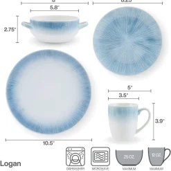 Dinnerware Service For 4|Pfaltzgraff® Logan 16 Piece Dinnerware Set, Service for 4
