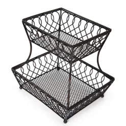 Fruit And Storage Baskets|Gourmet Basics® Loop Lattice 2 Tier Rectangular Basket