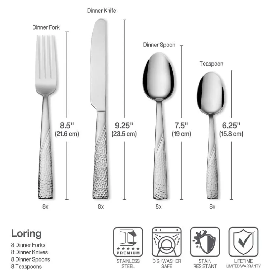 Sets|International® Silver Loring 34 Piece Flatware Set, Service for 8