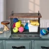 Fruit And Storage Baskets|Gourmet Basics® Madam Grid Stacking and Nesting Basket with Mango Wood Lid