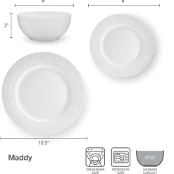 Dinnerware Service For 4|Pfaltzgraff® Maddy 12 Piece Dinnerware Set, Service for 4