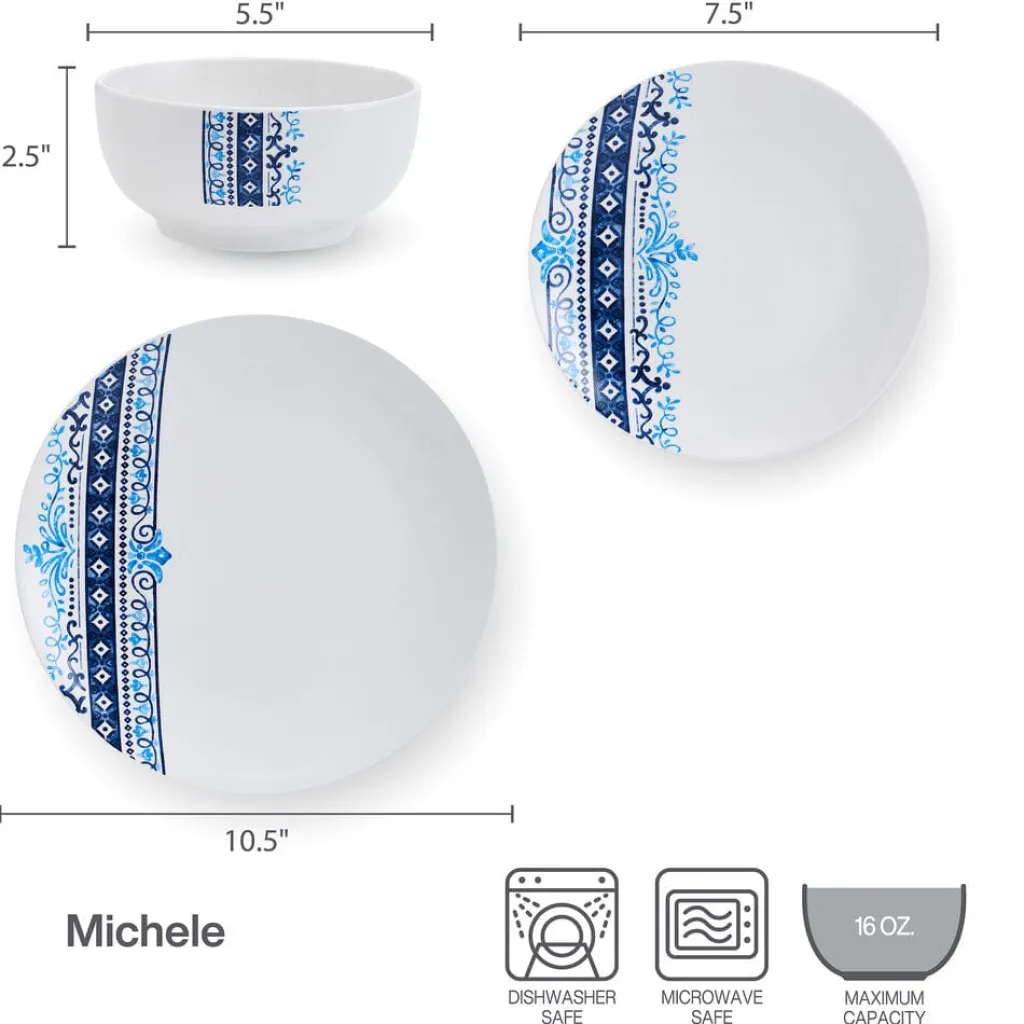 Dinnerware Service For 4|Studio Nova Michele 12 Piece Dinnerware Set, Service for 4