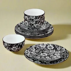 Dinnerware Service For 4|Pfaltzgraff® Midnight Blooms 12 Piece Dinnerware Set, Service for 4