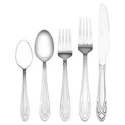 Sets|Pfaltzgraff® Mirage Frost 42 Piece Flatware Set with Wire Caddy, Service for 8