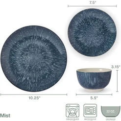 Dinnerware Service For 4|Pfaltzgraff® Mist 12 Piece Dinnerware Set, Service for 4