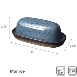 Butter Dishes|Pfaltzgraff® Monroe Blue Covered Butter Dish