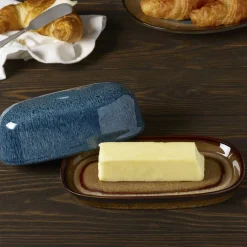 Butter Dishes|Pfaltzgraff® Monroe Blue Covered Butter Dish
