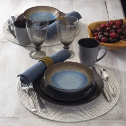 Dinnerware Service For 4|Pfaltzgraff® Monroe Blue 16 Piece Dinnerware Set, Service for 4