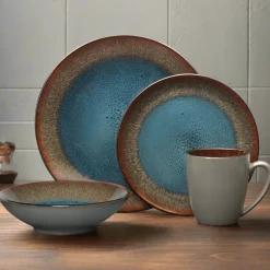 Dinnerware Service For 4|Pfaltzgraff® Monroe Blue 16 Piece Dinnerware Set, Service for 4
