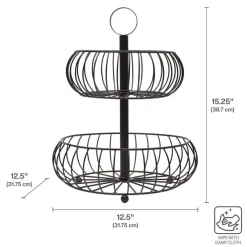 Fruit And Storage Baskets|Gourmet Basics® Monroe 2 Tier Fruit Storage Basket