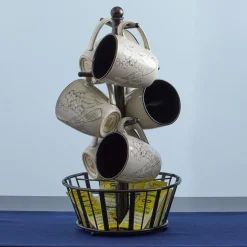 Fruit And Storage Baskets|Gourmet Basics® Mug Tree Stand with Basket
