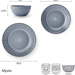 Dinnerware Service For 4|Pfaltzgraff® Mystic 12 Piece Dinnerware Set, Service for 4
