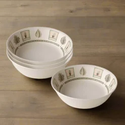 Pasta Bowls|Pfaltzgraff® Naturewood® Set of 4 Round Individual Pasta Salad Bowls