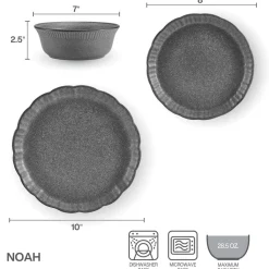 Dinnerware Service For 4|Pfaltzgraff® Noah 12 Piece Dinnerware Set, Service for 4