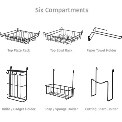 Fruit And Storage Baskets|Gourmet Basics® Over the Sink 2 Tier Organizer Dish Drying Rack, 31 Inch
