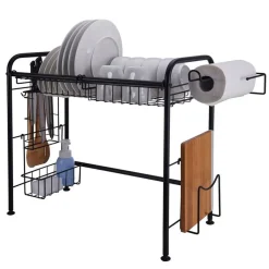 Fruit And Storage Baskets|Gourmet Basics® Over the Sink 2 Tier Organizer Dish Drying Rack, 31 Inch