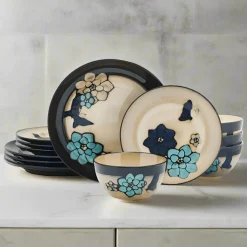 Dinnerware Service For 4|Pfaltzgraff® Painted Butterfly Blue 12 Piece Dinnerware Set, Service for 4