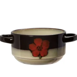 Soup Cereal Bowls|Pfaltzgraff® Painted Poppies Double Handled Soup Bowl