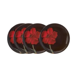 Appetizer Plates|Pfaltzgraff® Painted Poppies Set of 4 Appetizer Plates