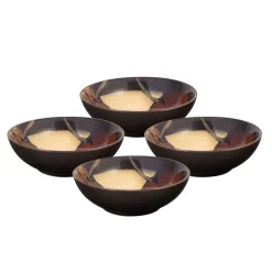 Pasta Bowls|Pfaltzgraff® Painted Poppies Set of 4 Individual Pasta Salad Bowls