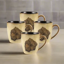 Coffee Mugs|Pfaltzgraff® Painted Poppies Set of 4 Mugs