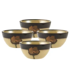 Soup Cereal Bowls|Pfaltzgraff® Painted Poppies Set of 4 Soup Cereal Bowls