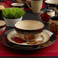 Soup Cereal Bowls|Pfaltzgraff® Painted Poppies Set of 4 Soup Cereal Bowls