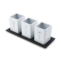 Flatware Caddies|Towle® Living 3 Piece Flatware Caddy with Wood Tray