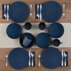 Dinnerware Service For 4|Pfaltzgraff® Pierce Blue 16 Piece Dinnerware Set, Service for 4