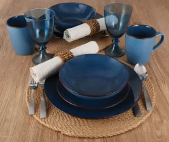 Dinnerware Service For 4|Pfaltzgraff® Pierce Blue 16 Piece Dinnerware Set, Service for 4