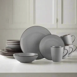 Dinnerware Service For 4|Pfaltzgraff® Pierce Gray 16 Piece Dinnerware Set, Service for 4
