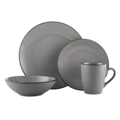 Dinnerware Service For 4|Pfaltzgraff® Pierce Gray 16 Piece Dinnerware Set, Service for 4
