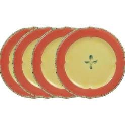 Dinner Plates|Pfaltzgraff® Pistoulet® Set of 4 Dinner Plates with Red Band